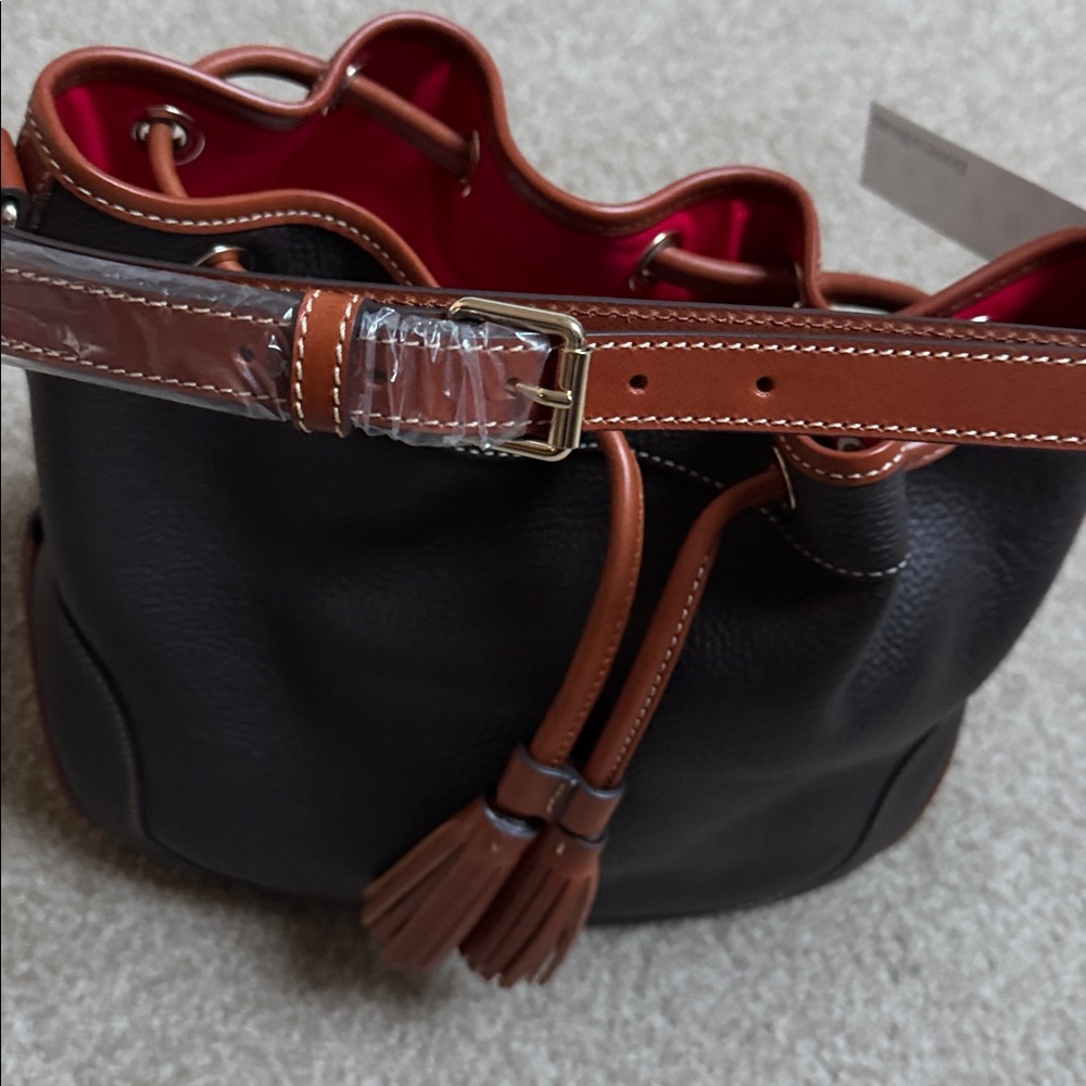 Dooney & Bourke Chocolate Brown Leather Shoulder Bag - Picture 7 of 8